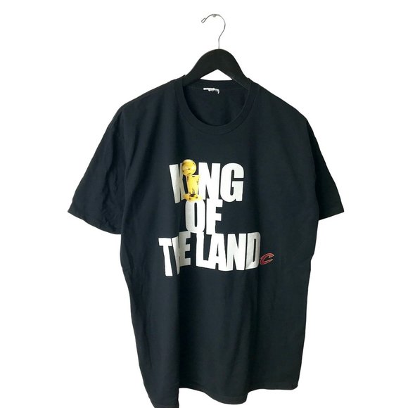 2016 King Of The Land Lebron James T Shirt NBA Cavs Adult Black Basketball Solid - Picture 1 of 11